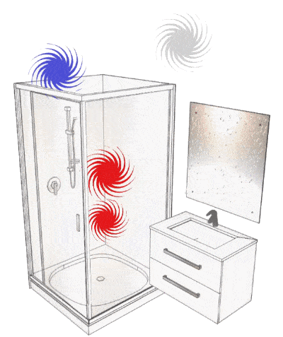 Shower without Steam Stopper